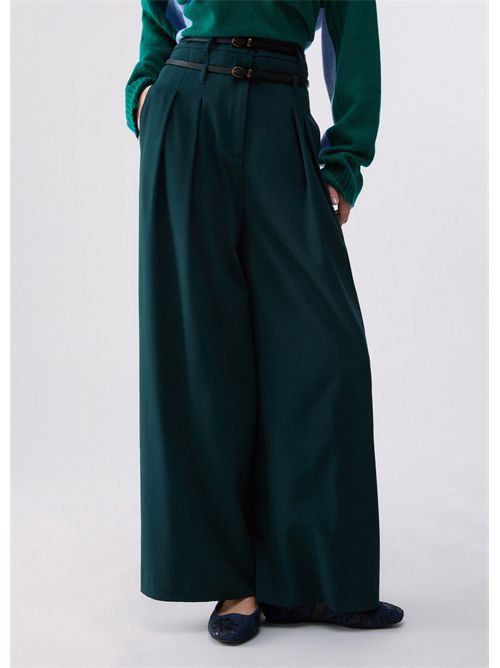 Pantaloni flare in flanella